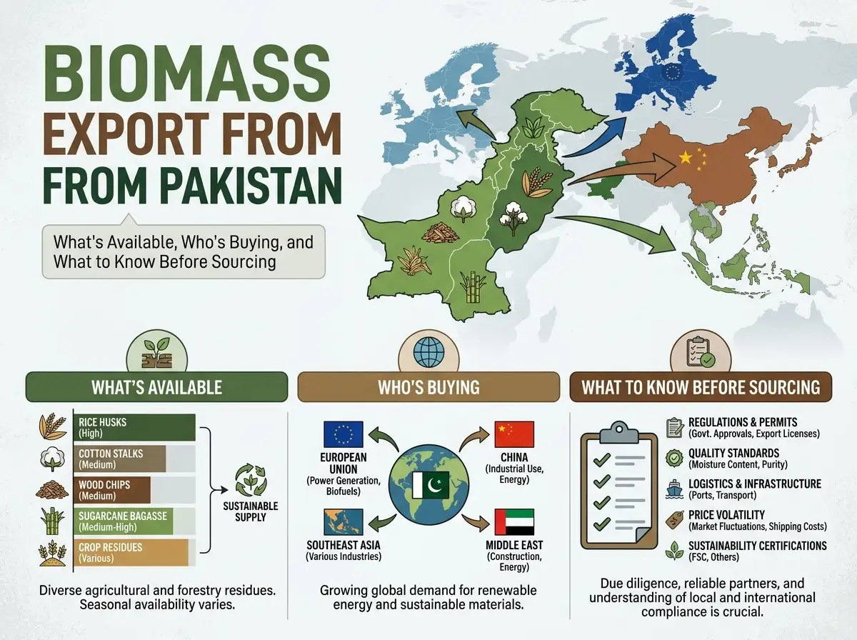 Biomass Export from Pakistan: What's Available, Who's Buying, and What to Know Before Sourcing