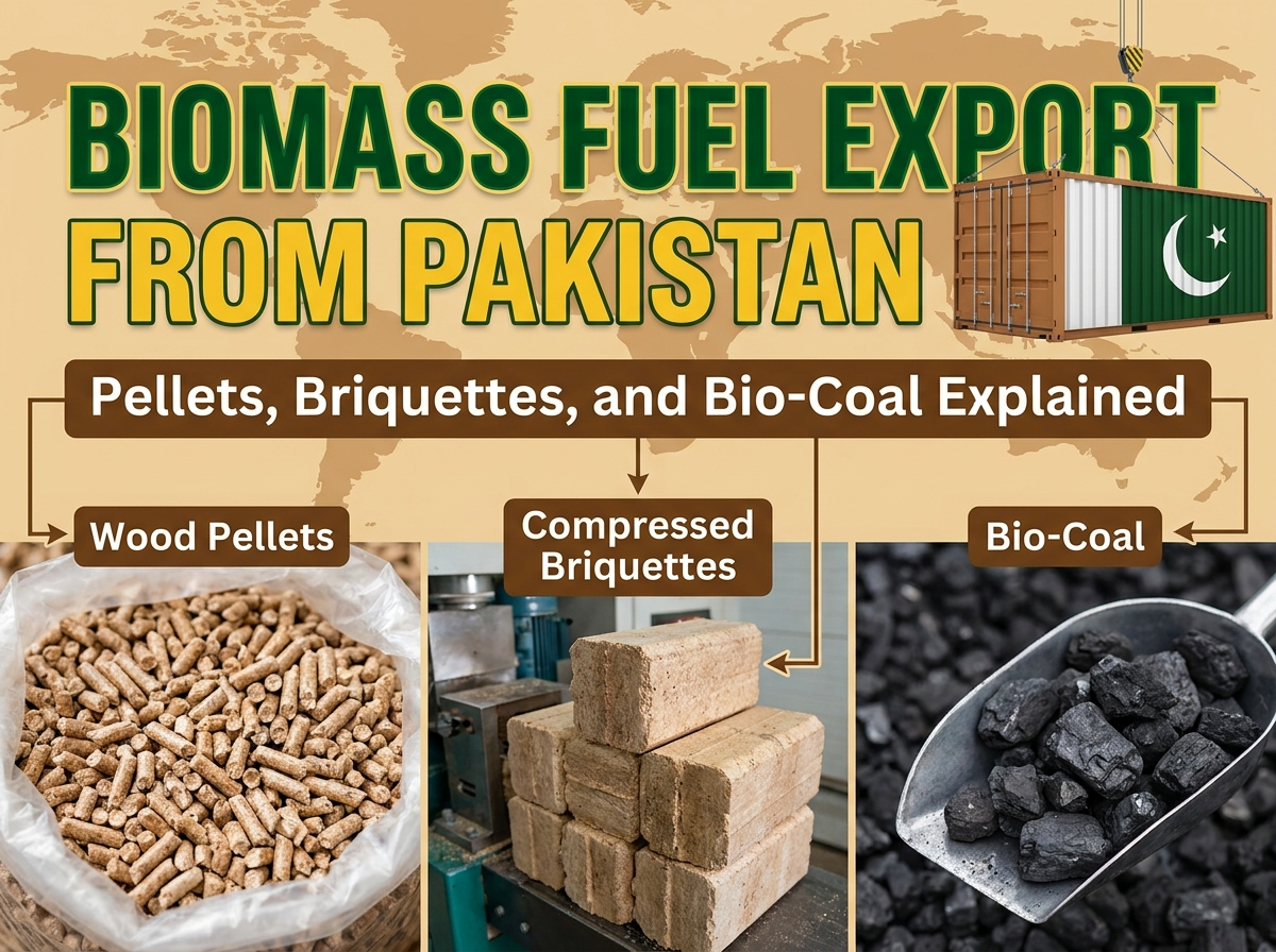 Biomass Fuel Export from Pakistan: Pellets, Briquettes, and Bio-Coal Explained