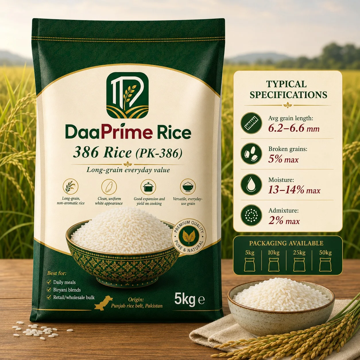 DaaPrime 386 Rice (PK-386)